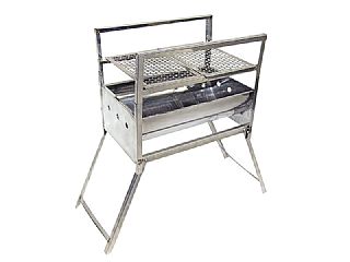 churrasqueira inox grande c/2 grelhas roa