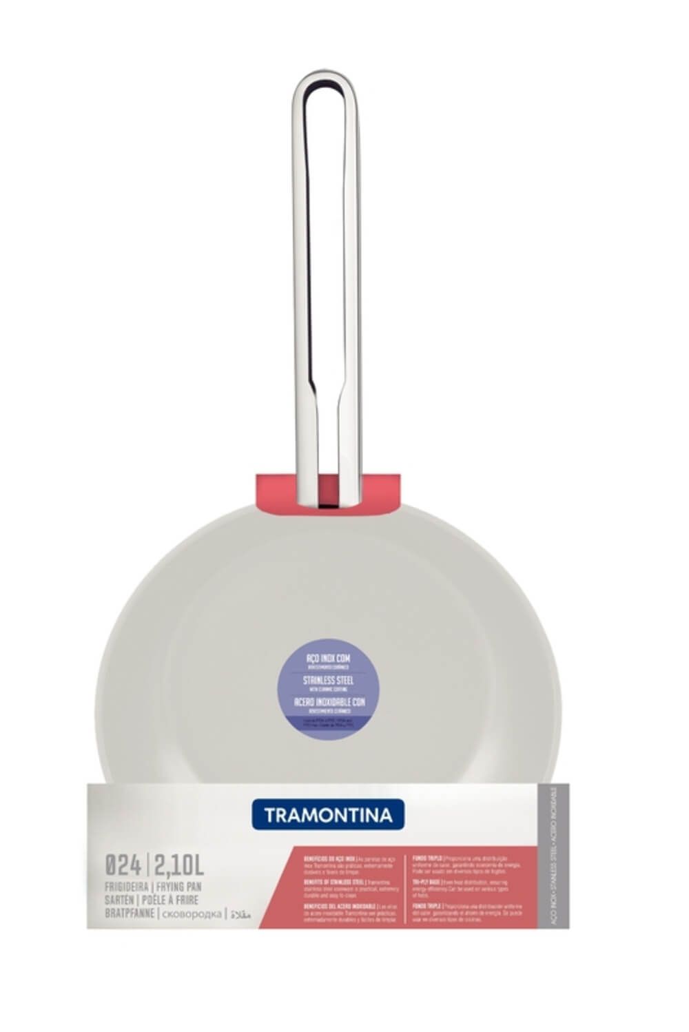 frigideira inox revestimento ceramico n.24 tramontina